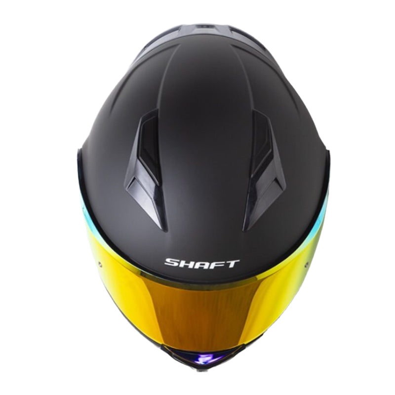 Casco Shaft 3820 Sp Solid Negro Rojo Visor Revo Rojo