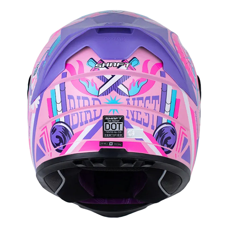 Casco Shaft 502sp Bird Nest Rosado Morado Visor Revo Morado