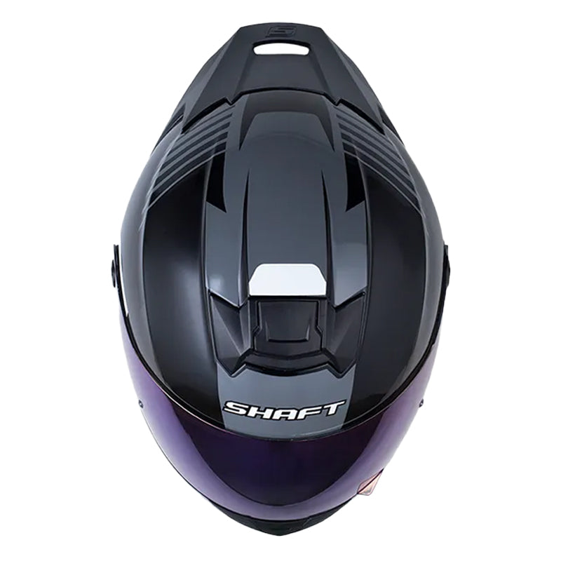 Casco Shaft 502sp Fied Negro Blanco Visor Iridium Azul