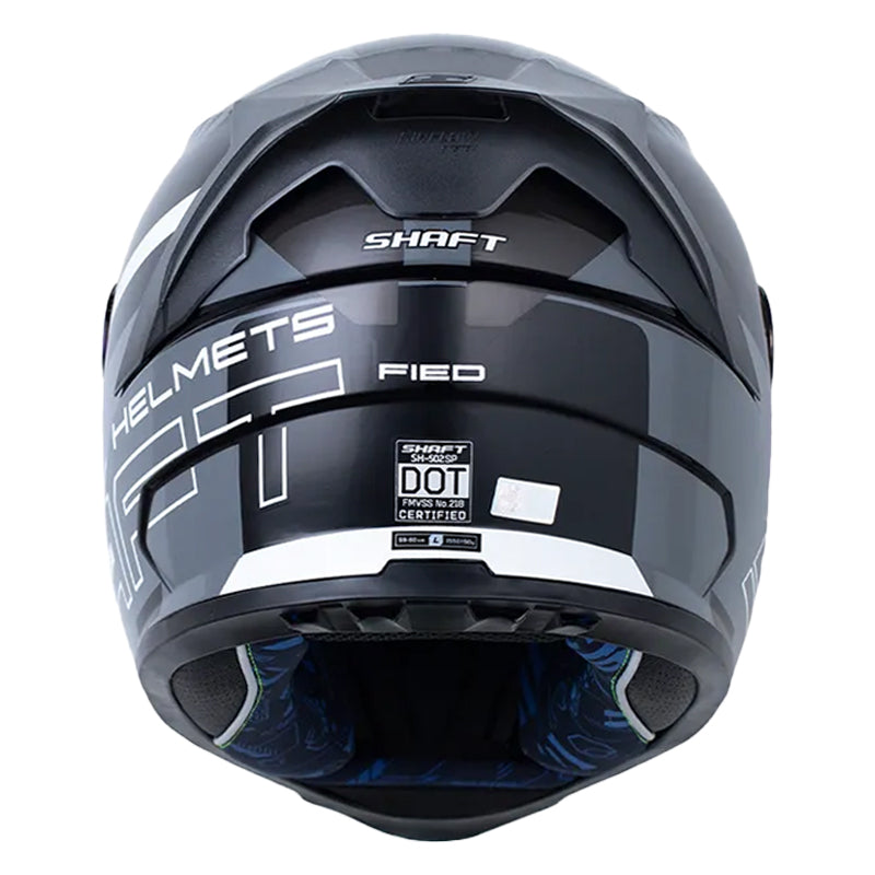 Casco Shaft 502sp Fied Negro Blanco Visor Iridium Azul