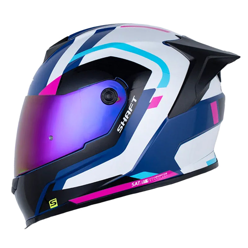 Casco Shaft 502sp Nook Azul Oscuro Fucsia Visor Revo Morado