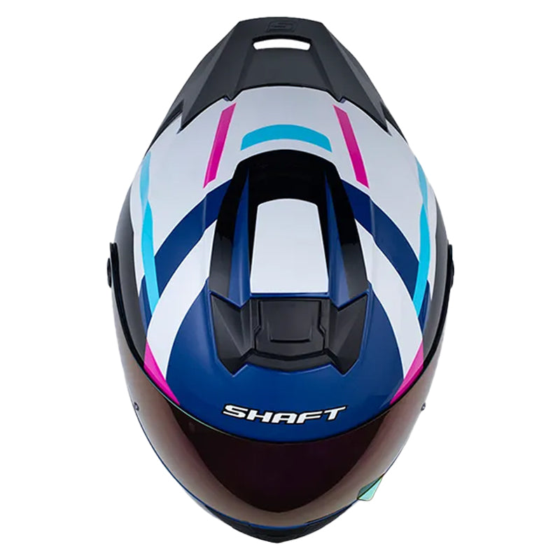 Casco Shaft 502sp Nook Azul Oscuro Fucsia Visor Revo Morado