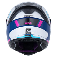 Casco Shaft 502sp Nook Azul Oscuro Fucsia Visor Revo Morado