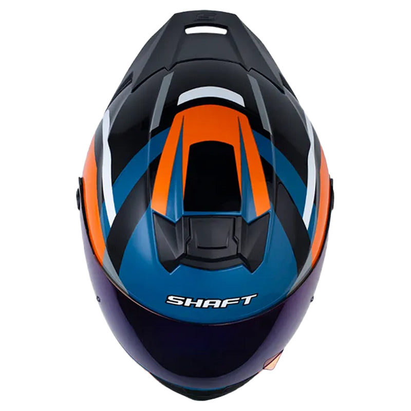 Casco Shaft 502sp Nook Azul Oscuro Naranja Visor Iridium Azul