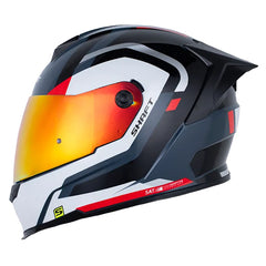 Casco Shaft 502sp Nook Gris Oscuro Rojo Visor Revo Rojo