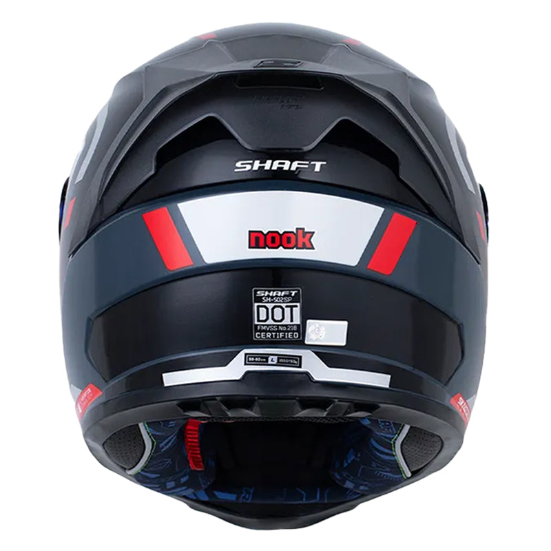 Casco Shaft 502sp Nook Gris Oscuro Rojo Visor Revo Rojo