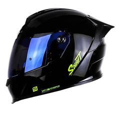 Casco Shaft 502sp Solid Negro Amarillo Neon Visor Iridium Azul
