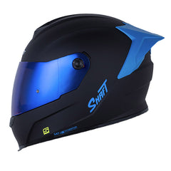 Casco Shaft 502sp Solid Negro Azul Visor Iridium Azul