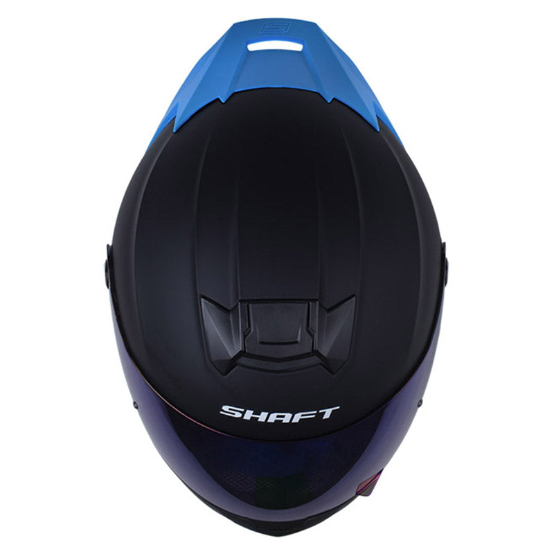 Casco Shaft 502sp Solid Negro Azul Visor Iridium Azul
