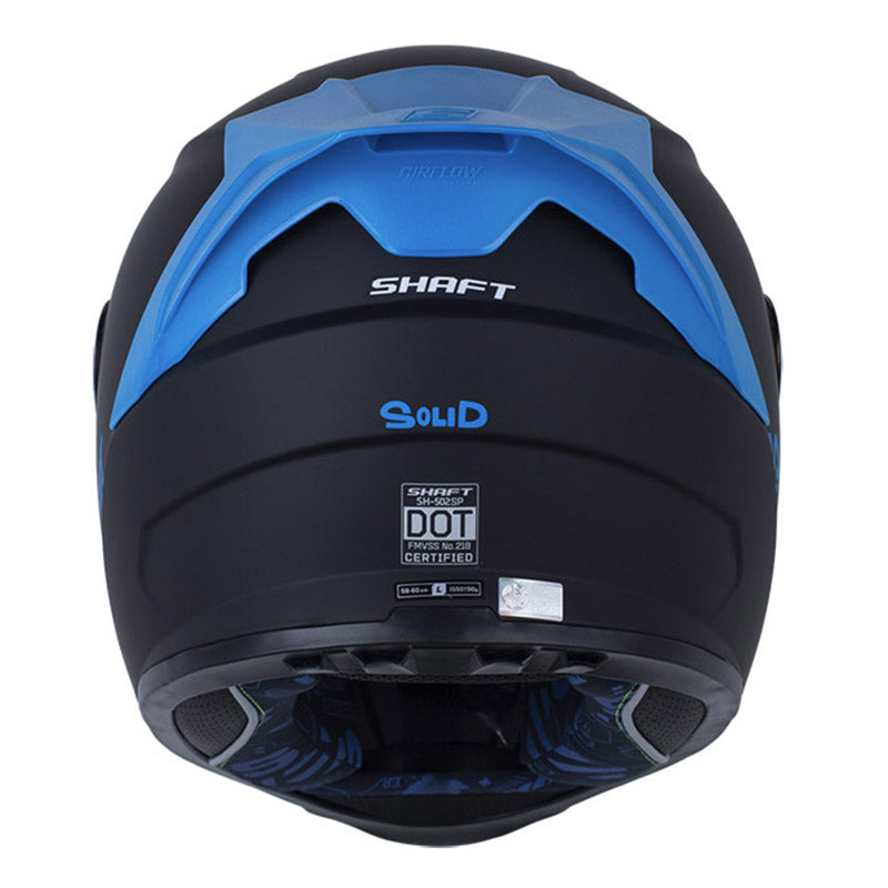 Casco Shaft 502sp Solid Negro Azul Visor Iridium Azul