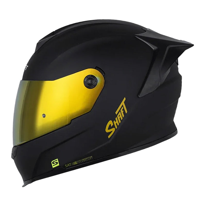 Casco Shaft 502sp Solid Negro Dorado Visor Iridium Dorado