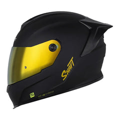 Casco Shaft 502sp Solid Negro Dorado Visor Iridium Dorado