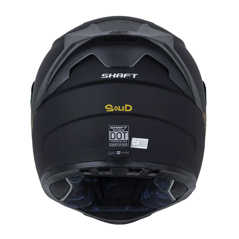Casco Shaft 502sp Solid Negro Dorado Visor Iridium Dorado