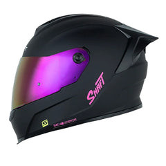 Casco Shaft 502sp Solid Negro Fucsia Visor Revo Morado