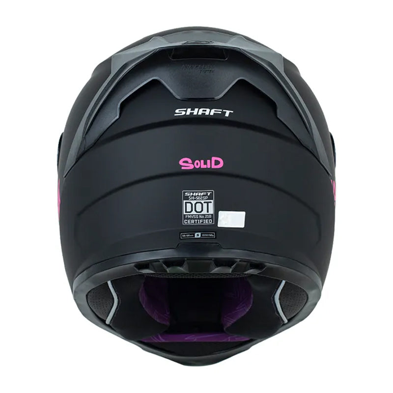 Casco Shaft 502sp Solid Negro Fucsia Visor Revo Morado