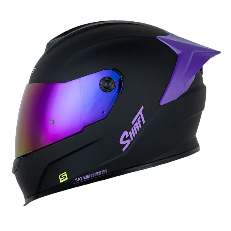 Casco Shaft 502sp Solid Negro Morado Visor Revo Morado