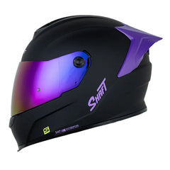Casco Shaft 502sp Solid Negro Morado Visor Revo Morado