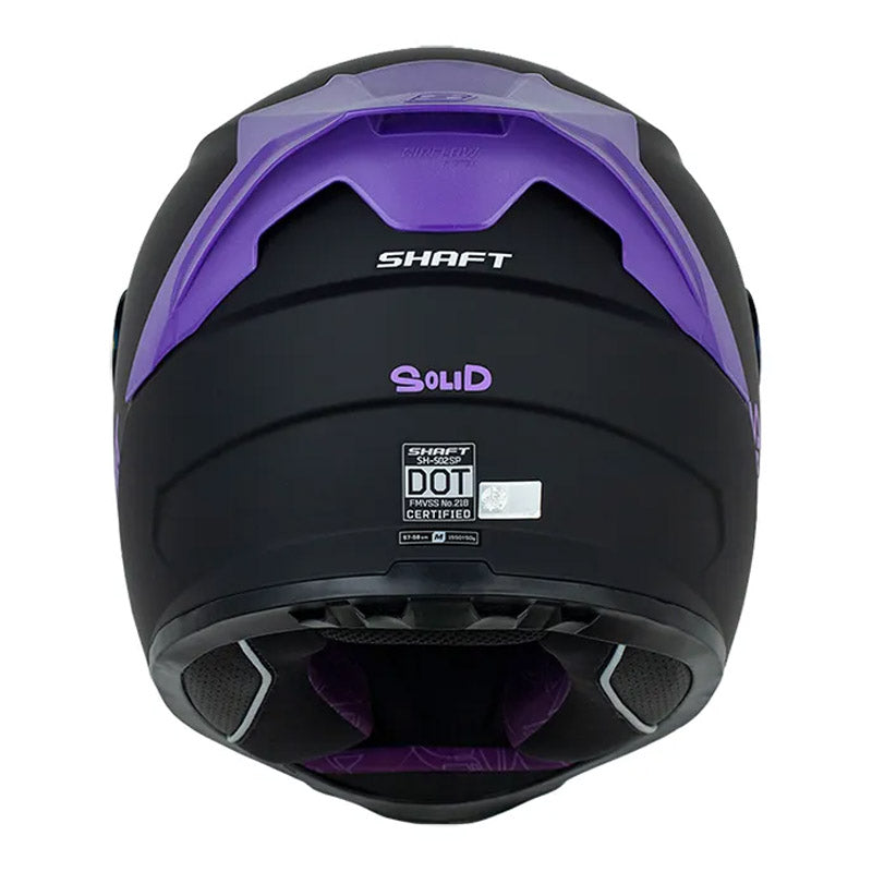 Casco Shaft 502sp Solid Negro Morado Visor Revo Morado