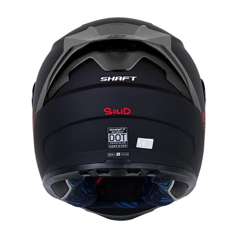 Casco Shaft 502sp Solid Negro Rojo Visor Revo Rojo