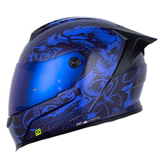 Casco Shaft 502sp Thunder Morado Oscuro Azul Visor Iridium Azul
