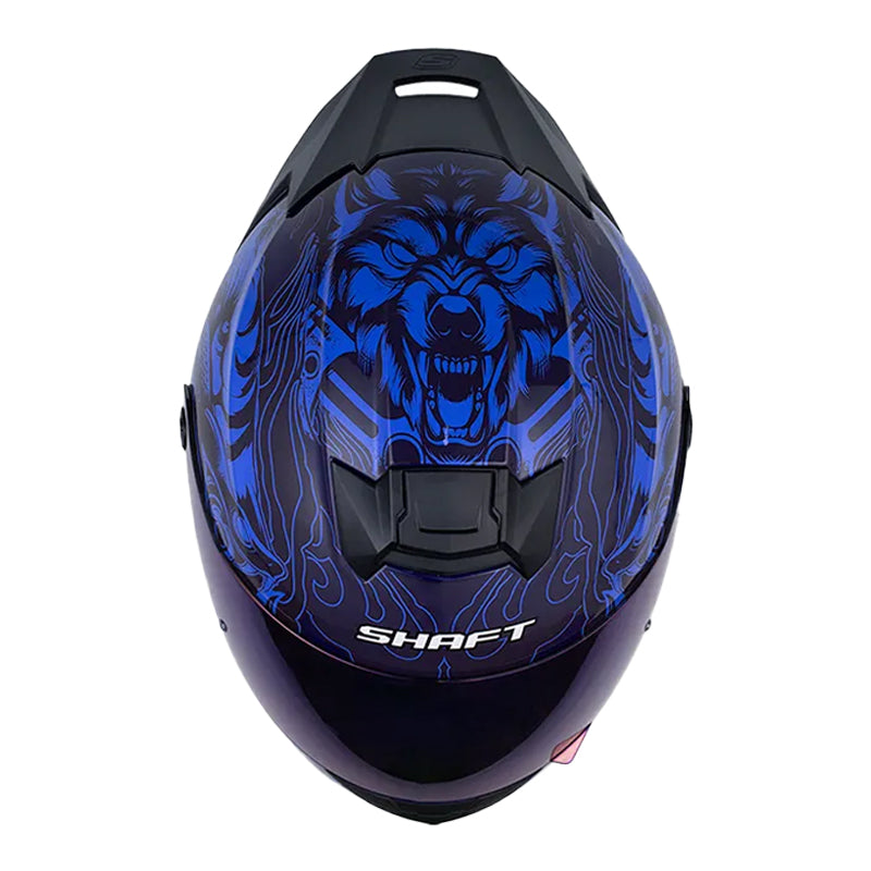 Casco Shaft 502sp Thunder Morado Oscuro Azul Visor Iridium Azul