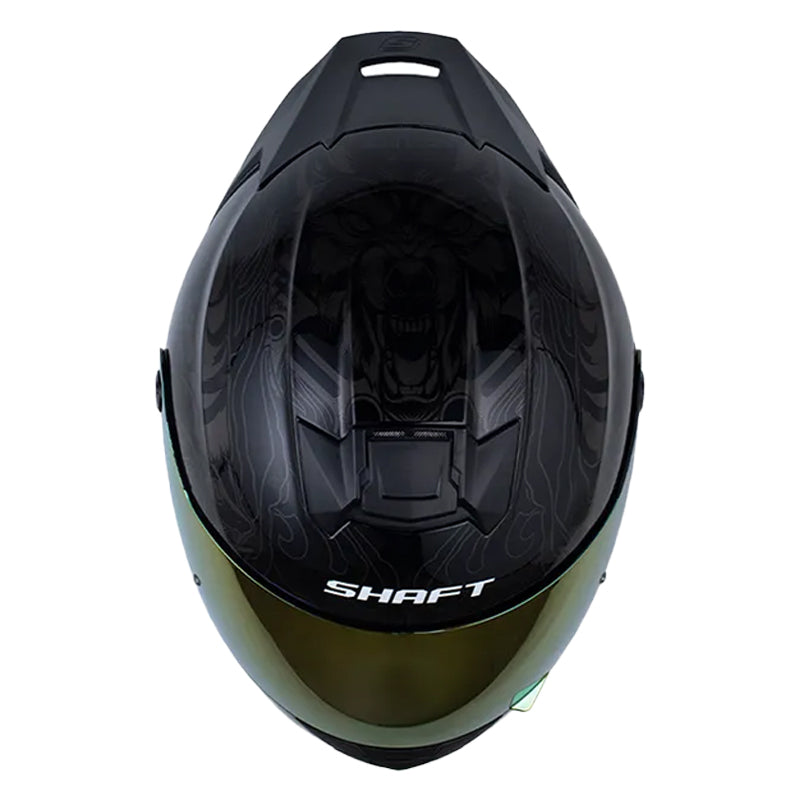 Casco Shaft 502sp Thunder Negro Gris Oscuro Visor Iridium Dorado