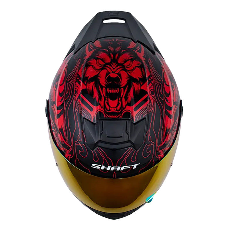 Casco Shaft 502sp Thunder Negro Rojo Visor Revo Rojo