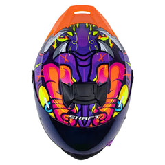 Casco Shaft 502sp Zteph Morado Naranja Neon Visor Iridium Azul