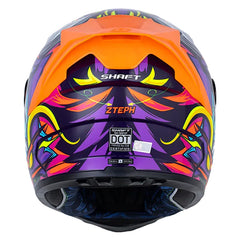 Casco Shaft 502sp Zteph Morado Naranja Neon Visor Iridium Azul