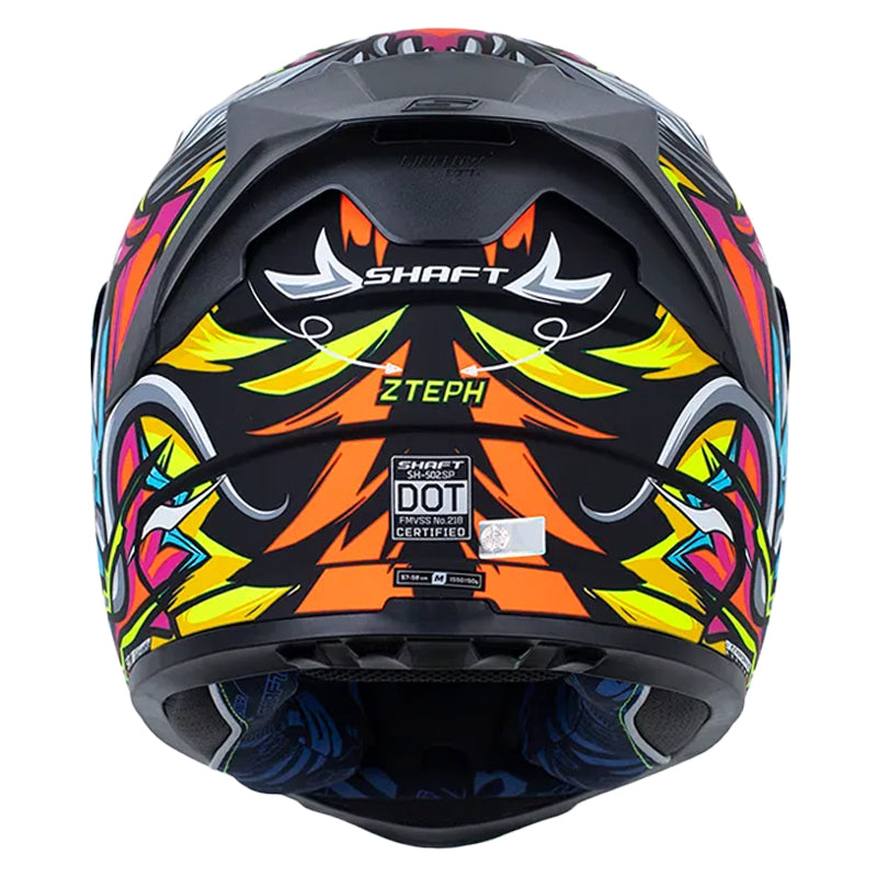 Casco Shaft 502sp Zteph Negro Amarillo Visor Revo Rojo