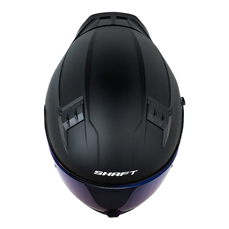 Casco Shaft 504Dv Solid Negro Gris Oscuro Visor Iridium Azul