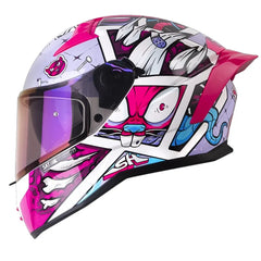 Casco Shaft 504 Dv Crazy Comic Morado Visor Iridium Morado