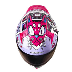 Casco Shaft 504 Dv Crazy Comic Morado Visor Iridium Morado