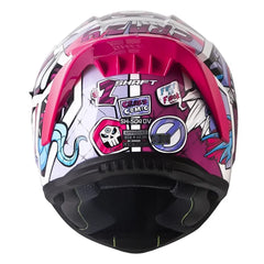 Casco Shaft 504 Dv Crazy Comic Morado Visor Iridium Morado