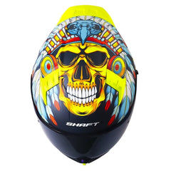 Casco Shaft 504 Dv Jashtes Azul Amarillo Neón Visor Iridium Azul