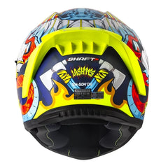 Casco Shaft 504 Dv Jashtes Azul Amarillo Neón Visor Iridium Azul