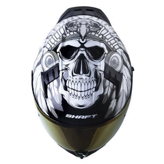 Casco Shaft 504 Dv Jashtes Negro Blanco Visor Iridium Dorado