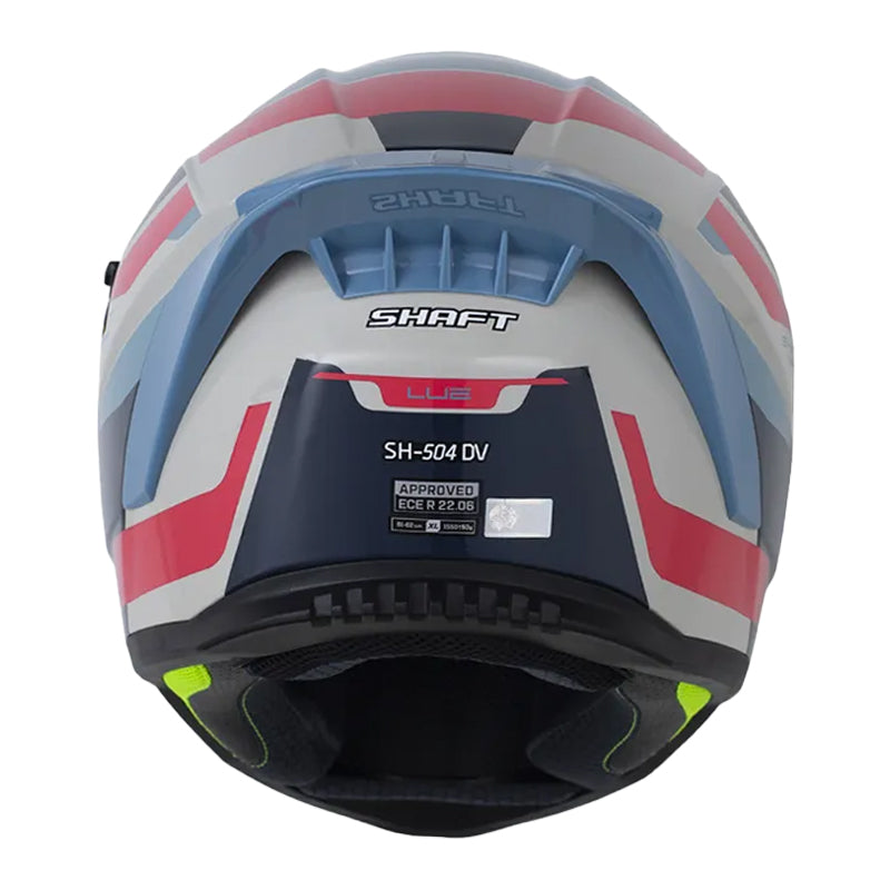 Casco Shaft 504 Lue Gris Claro Rojo Visor Iridium Azul