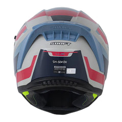 Casco Shaft 504 Lue Gris Claro Rojo Visor Iridium Azul