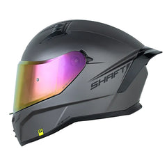Casco Shaft 504 Solid Gris Oscuro Negro Visor Iridium Rojo