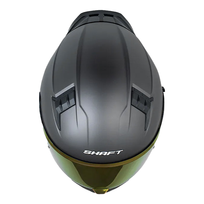 Casco Shaft 504 Solid Gris Oscuro Negro Visor Iridium Rojo
