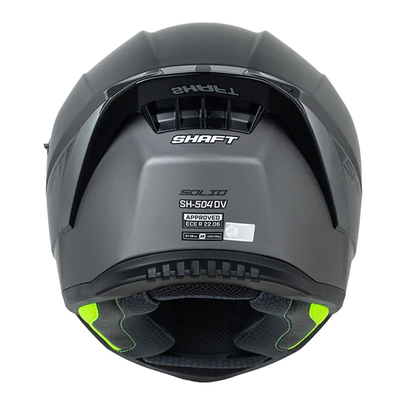 Casco Shaft 504 Solid Gris Oscuro Negro Visor Iridium Rojo