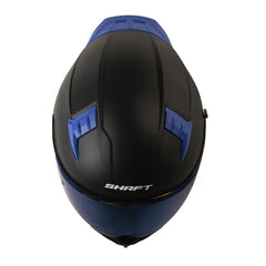 Casco Shaft 504 Solid Negro Azul Visor Iridium Azul