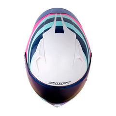 Casco Shaft 526Sp Evo Corner Azul Fucsia Visor Iridium Azul