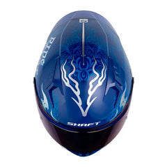 Casco Shaft 526Sp Evo Saoru Azul Holografico Silver Visor Iridium Azul