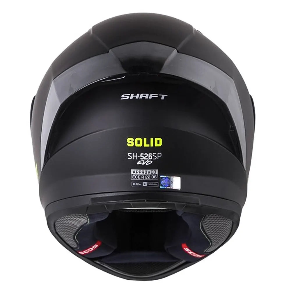 Casco Shaft 526Sp Evo Solid Negro Amarillo Neón Visor Iridium Azul