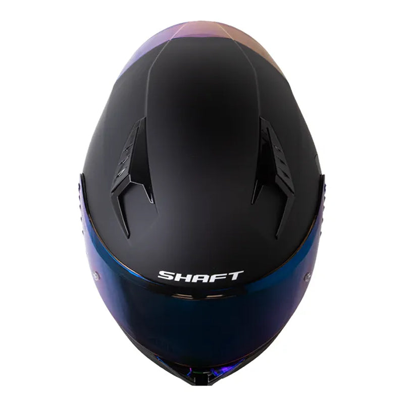Casco Shaft 526Sp Evo Solid Negro Silver Visor Iridium Azul