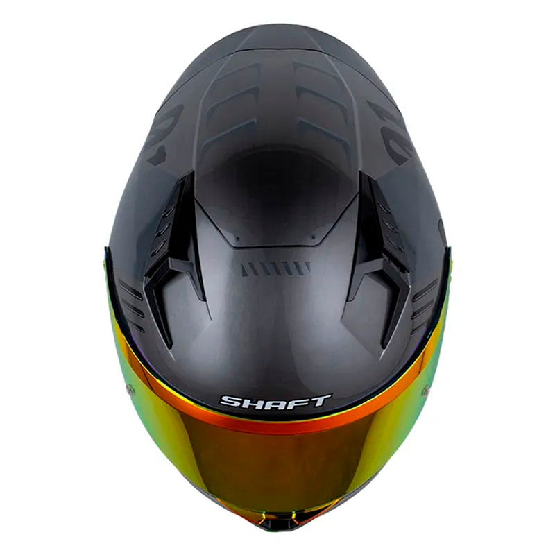 Casco Shaft 526Sp Evo Troy Gris Metalico Visor Revo Rojo
