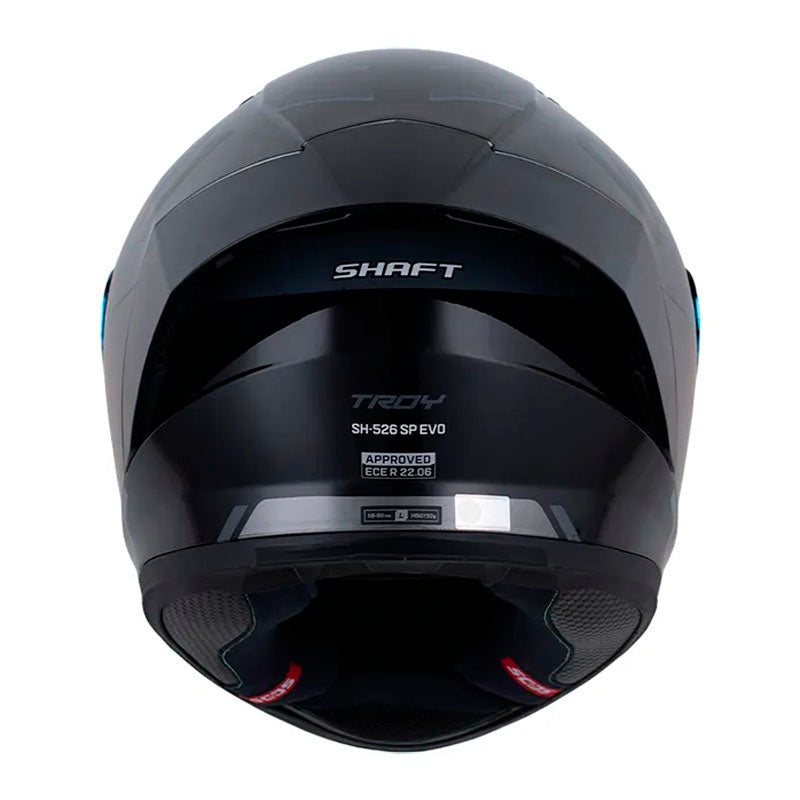 Casco Shaft 526Sp Evo Troy Gris Metalico Visor Revo Rojo