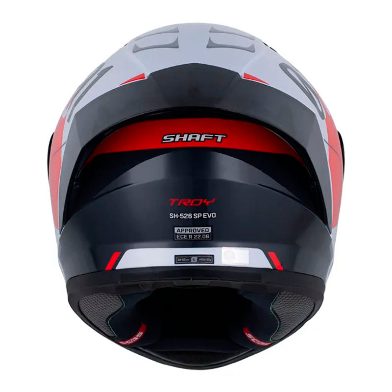 Casco Shaft 526Sp Evo Troy Gris Rojo Visor Smoke